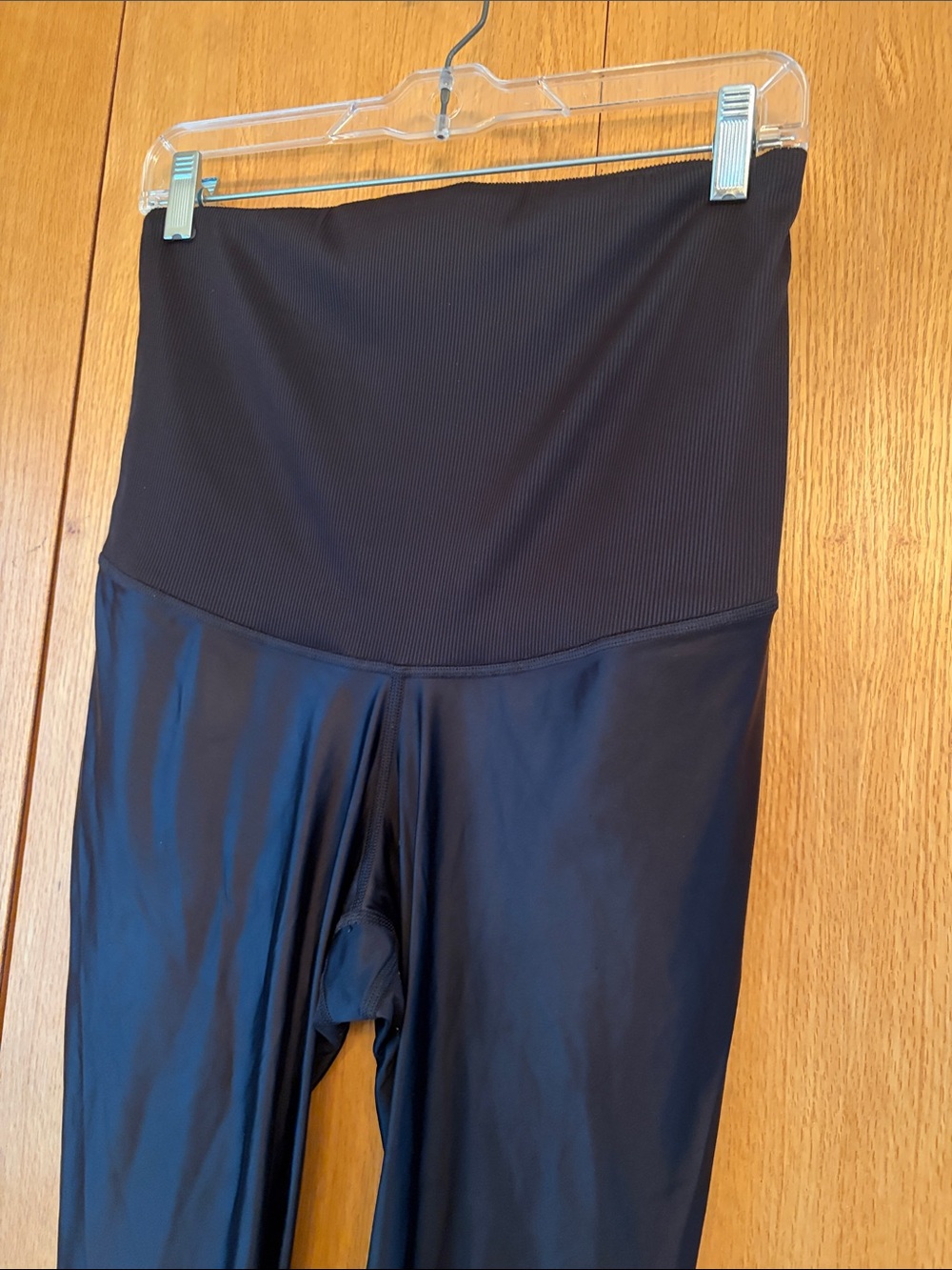 Reebok Lux Speedwick MEDIUM maternity ankle leggings soft panel over the belly